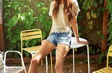 shorts model megan sitting women brunette woman short legs spread nakata heels wearing high long table hair jean denim wallpaper