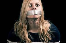 tied rope hostage kidnapped tape mouth woman over shutterstock stock search
