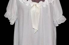 frilly nightie white ruffles flouncy nightgown 1x sheer 2x xxl xl vintage