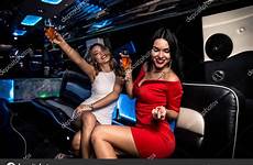girls limousine partying stock depositphotos champagne