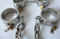handcuffs bdsm bondage steel stainless sex cuffs metal chain restraints hand toys shackle adult legcuffs restraint anklet set pcs fetish