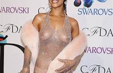 rihanna cfda awards fashion naked dress council designers america york gala met scandalous june through icon hot sheer show outfit
