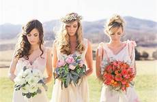 boho bridesmaid blushing wordless bridesmaids kind bouquets