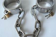 cuffs metal restraints heavy bdsm bondage steel stainless leg slave sex chain irons fetish ankle adult toys legcuffs 36cm oval