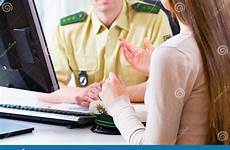 police complaint officer registering department station computer working woman handcuffs stock report stolen package if do arresting preview dreamstime