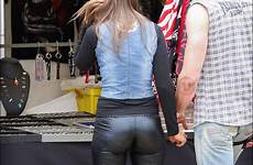 leggings leather pants shiny sexy girl public women boots girls voyeur motorcyclist choose board