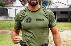 military men uniform cops hot cop hairy muscle sexy handsome guys man bearded police army male beret green excellent choose
