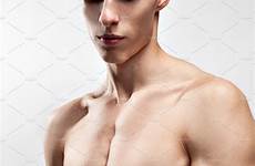 young torso man muscular male stock