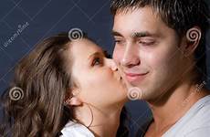 kissing woman her young lover stock