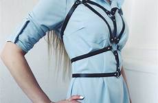 harness body woman leather