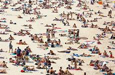 beach bondi hot australia crowded summer sydney