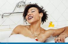 bath selfie teen flawless swag foam laying afro wearing jewelry making young american girl smiling