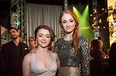 maisie williams sophie turner thrones game season premiere seattle march sat bathtub filming together got while stars high cinerama actresses