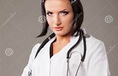 doctor serious female brunette young gloves preview