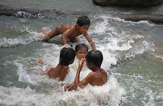 swimming flickr laos children