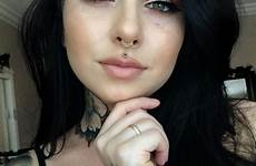 piercings girl tattoos girls face piercing sexy tattoo hair women tumblr und makeup instagram tattooed peircings saved septum