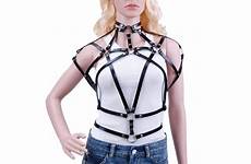 women harness bondage strap leather belt body fashion sexy punk cosplay straps waist cross man neck suspenders around belts aliexpress