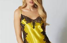 yellow lingerie chemise boux avenue satin lace ally easter estylingerie bright luxury sheer