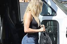 khloe kardashian booty jeans angeles los arriving shoot location gotceleb hawtcelebs post back