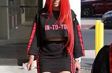 blac chyna red blood her look flame colored locks stripper fiery she hair some steps article shows tresses pedicure friday