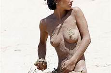 ling bai nipples beach hawaii actress flashes nude topless her celebs
