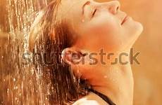 shower taking attractive female pleasure cute girl enjoying spray warm closed eyes water stock spa resort luxury search woman shutterstock