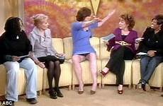 weaver sigourney tv show underwear slip her audience flashes she talk behar joy daytime chat flash legs flasher girls shows