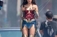 gadot wonder filming stunt stunts airborne gotceleb ww84 teases stylized superheroine
