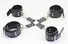 sex restraint cross leather bdsm handcuffs hog tie bondage ring