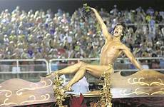 carnival brazil samba skimpy leaders garb ridicule rio janeiro sambadrome tijuca performs float unidos celebrations member da during school