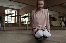 flexible legs stretching slow dancer motion studio woman young video