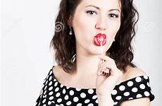 woman beautiful licking expressing emotions candy portrait sweet different heart pretty happy young preview attractive