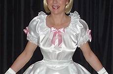 frilly sissy crossdresser bows satin transgender maid dress tv