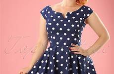 polka 50s dress dresses dot vintage swing dots spotty retro polkadot white 1950s ditsy prints navy full