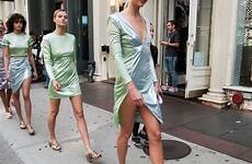 kloss karlie clingy dress braless nipples wore very express teases goes she