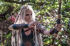 elf elven archer elfa larp kostuum blonde