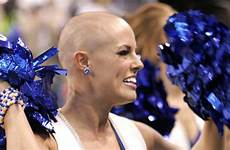 cheerleader head colts upi cheerleaders shaved bald heads shaves indianapolis chuck shave
