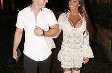 katie price kris boyson dinner date toyboy her cleavage beau she hand plunging lace thai shows off strolled minidress trainer