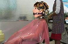 sissy haircut slave gagged friseursalon friseur gefesselt punishment punishments maids cuffed capes perm fetischist coiffure maid barber locken peignoir nylons