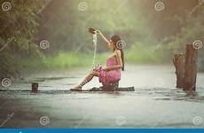 rain woman bathing asian women sexy thailand cascade