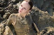 mud woman sexy lying