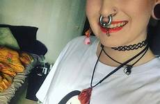 pierced huge women septums septum ring piercings tattooed punk facial stretched tumblr girls