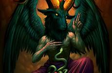 baphomet satanic goat occult demons omega demonology satan artstation blazing