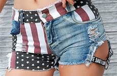 daisy shorts duke women denim sexy ripped flag american high waist thong printed hole group