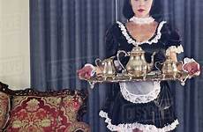 maid serving tea room ornate living dissolve stock royalty d145