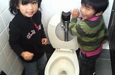toilet kids flushing two