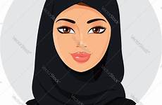 hijab muslim vector woman arabic beautiful style face vectorstock