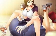 femdom facesitting anime hentai boxing girl pants cum sitting erection seiheki dominance face bulge top shorts tight xxx clothed clothes