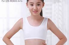 bra training girl young teenage cotton double aliexpress bras underwear kids 15y layer solid front color top