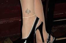 queen spades tattoo heels wife spade ankle high pantyhose